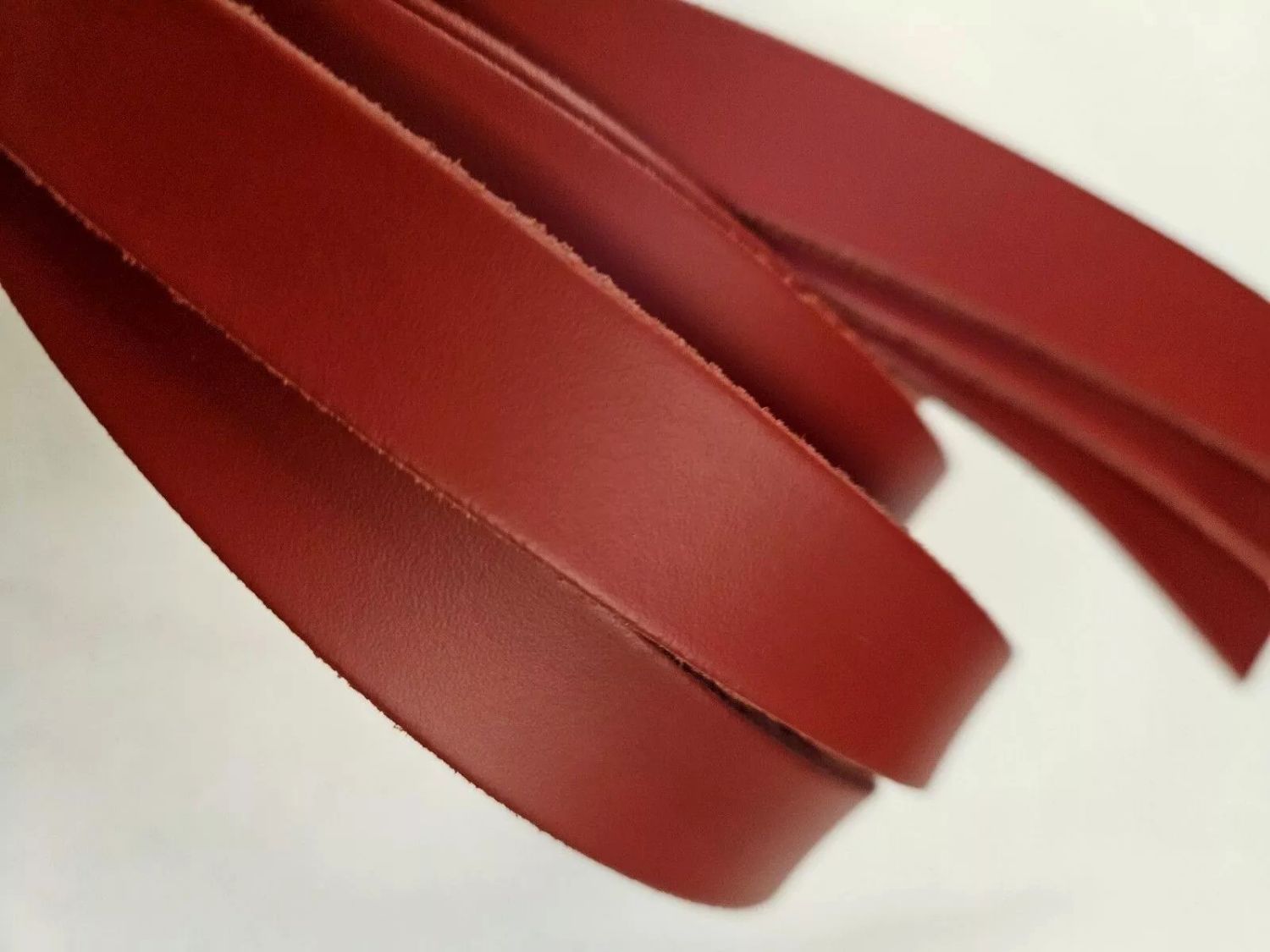 Pack of 10 Leather Straps/Collars/Choker Blanks with Holes 24 x 1 (Wine Red)